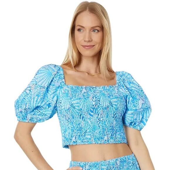 Lilly Pulitzer Tops - Lilly Pulitzer Women's Blouse Top Only Aston Smocked Like New L